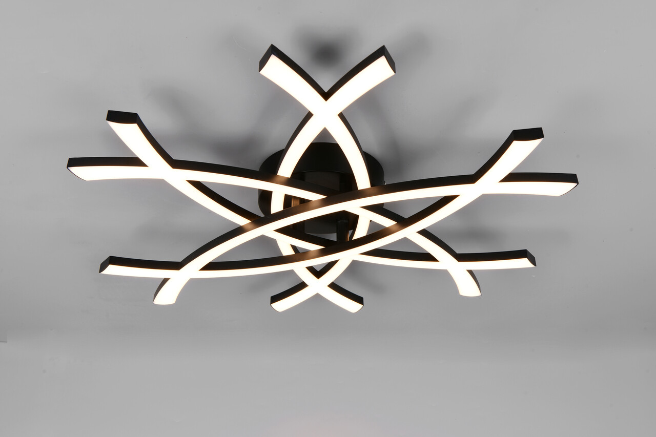 Plafoniera Pollock, RL, 62x59x9 cm, 33W, 1x SMD, plastic, negru mat - imagine 6